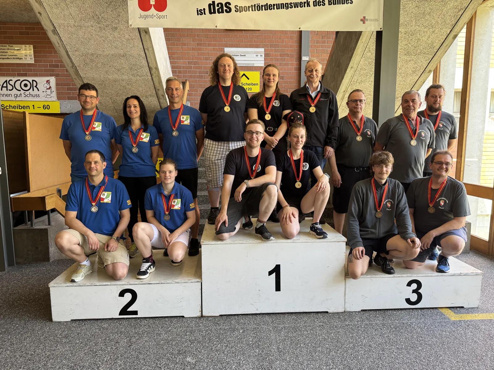 Siegerehrung der Elitegruppen am Berner GM-Final 2026 in Thun Guntelsey – Buchholterberg auf Rang 2